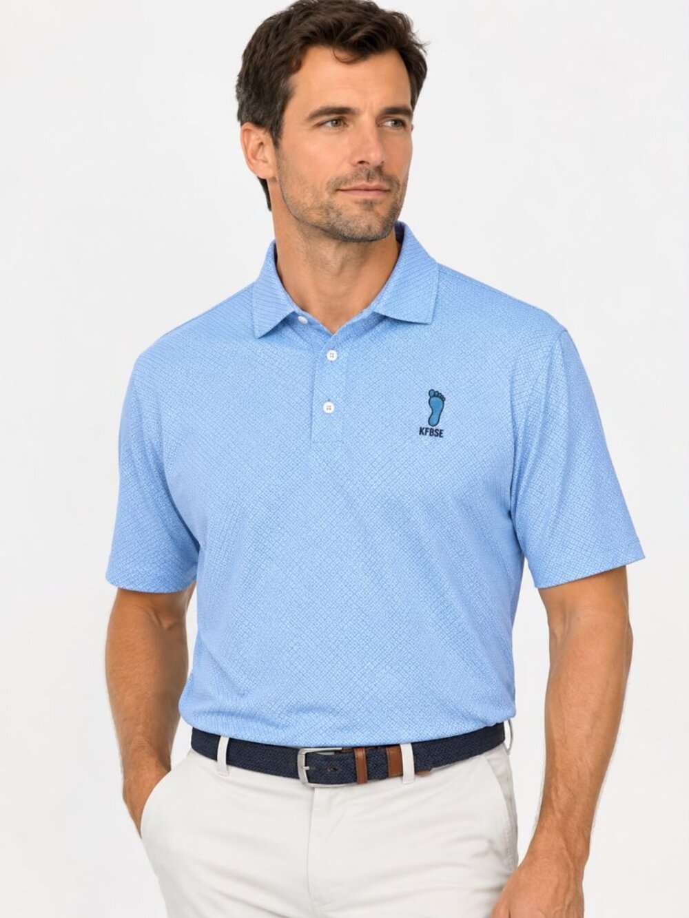 Turtleson Performance Stretch Golf Polo Shirt Blue M KFBSF Logo